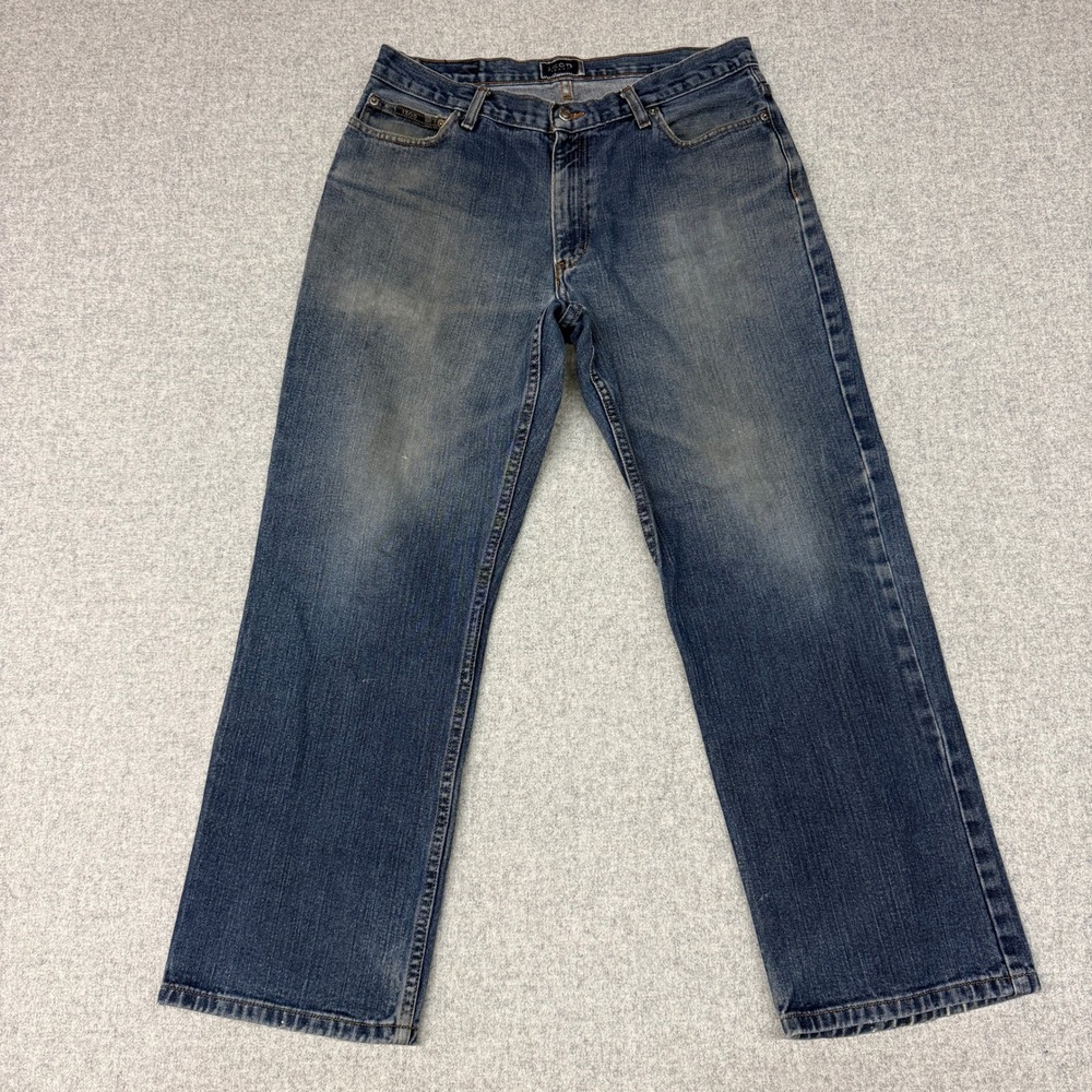 Izod Jeans Straight Leg 34x30 Blue Denim 5-Pocket Classic Casual Mens Pants